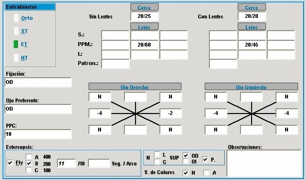 Software para el estudio de estrabismo